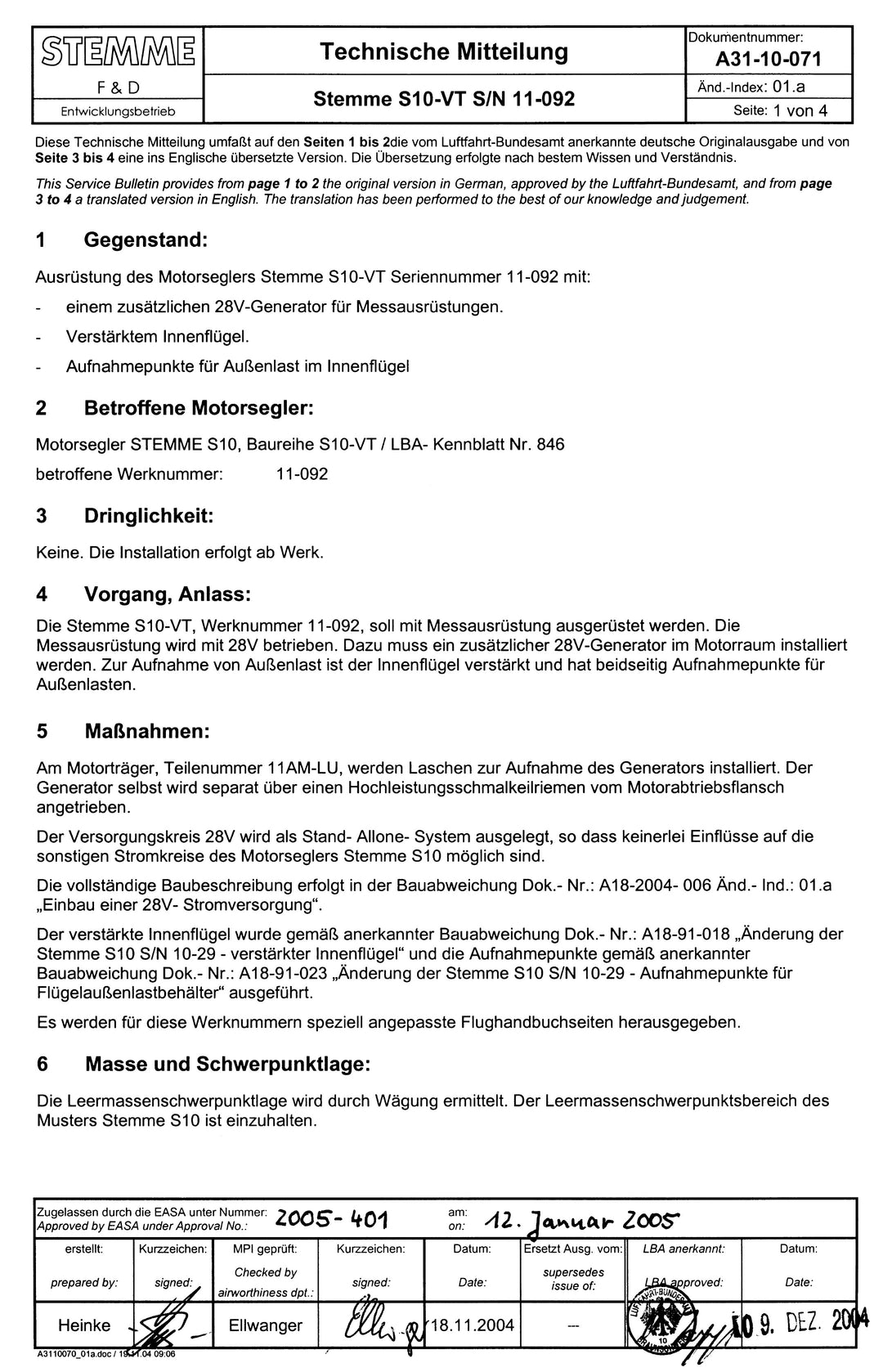 S10 Service Bulletin Modifications
