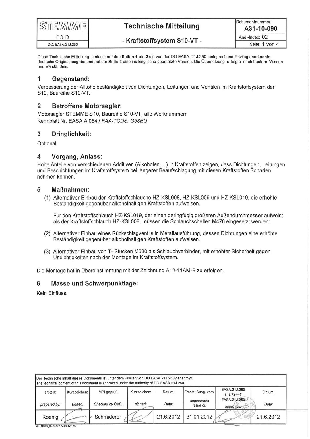 S10 Service Bulletin S10-VT Fuel System