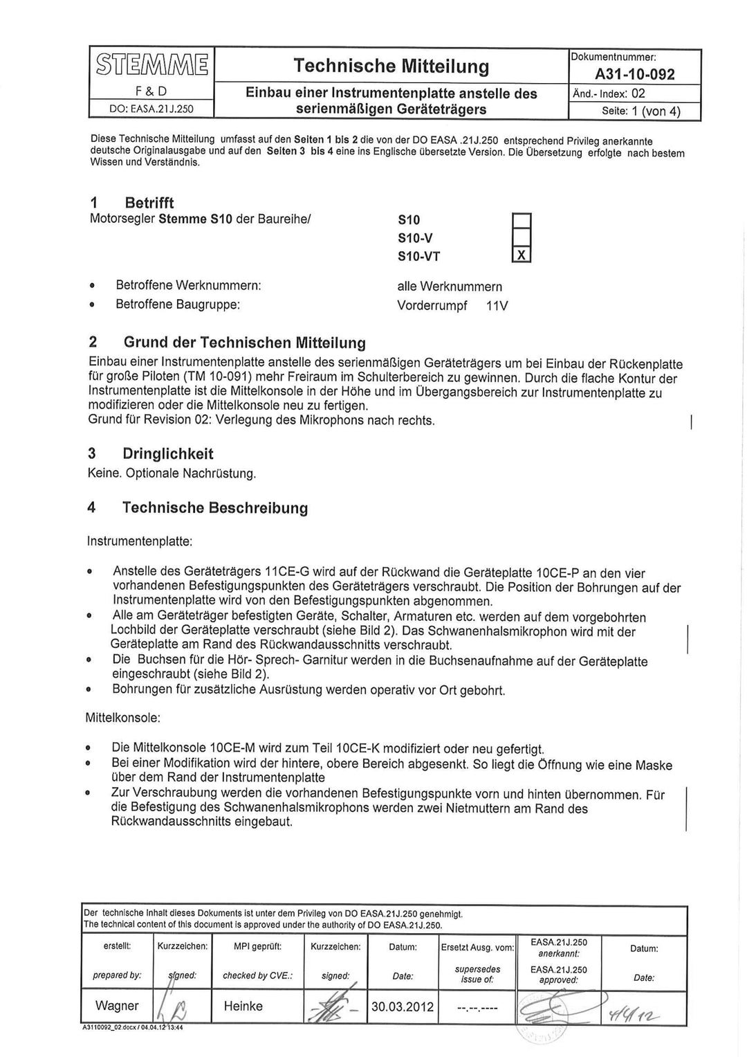 S10 Service Bulletin Instrument Plate Assembly