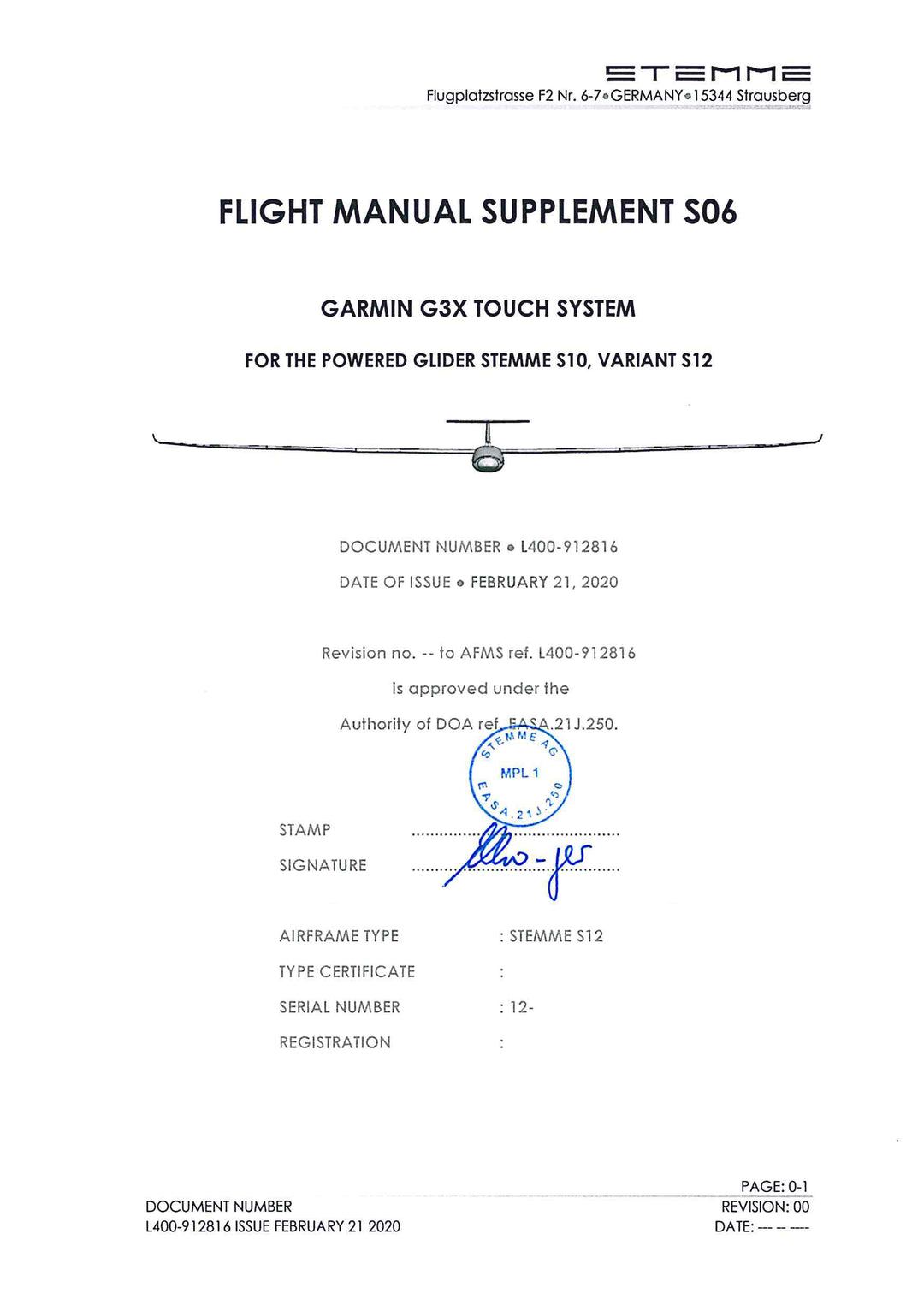 S12 Flight Manual G3X System