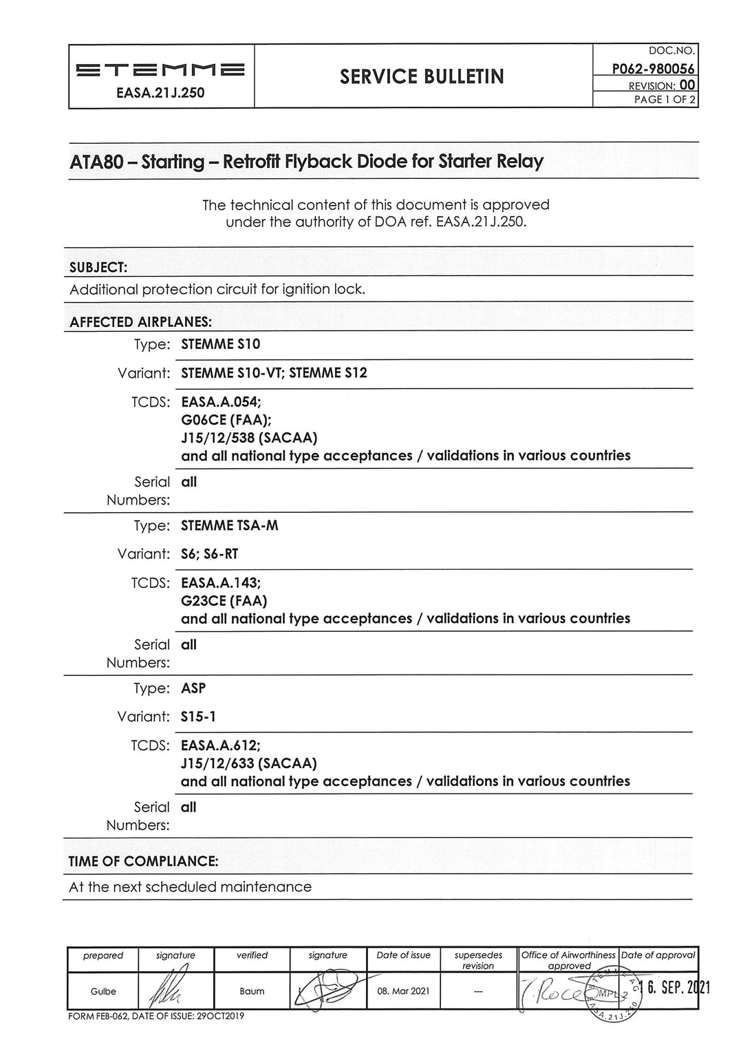 S10/12 Service Bulletin Diode Retrofit