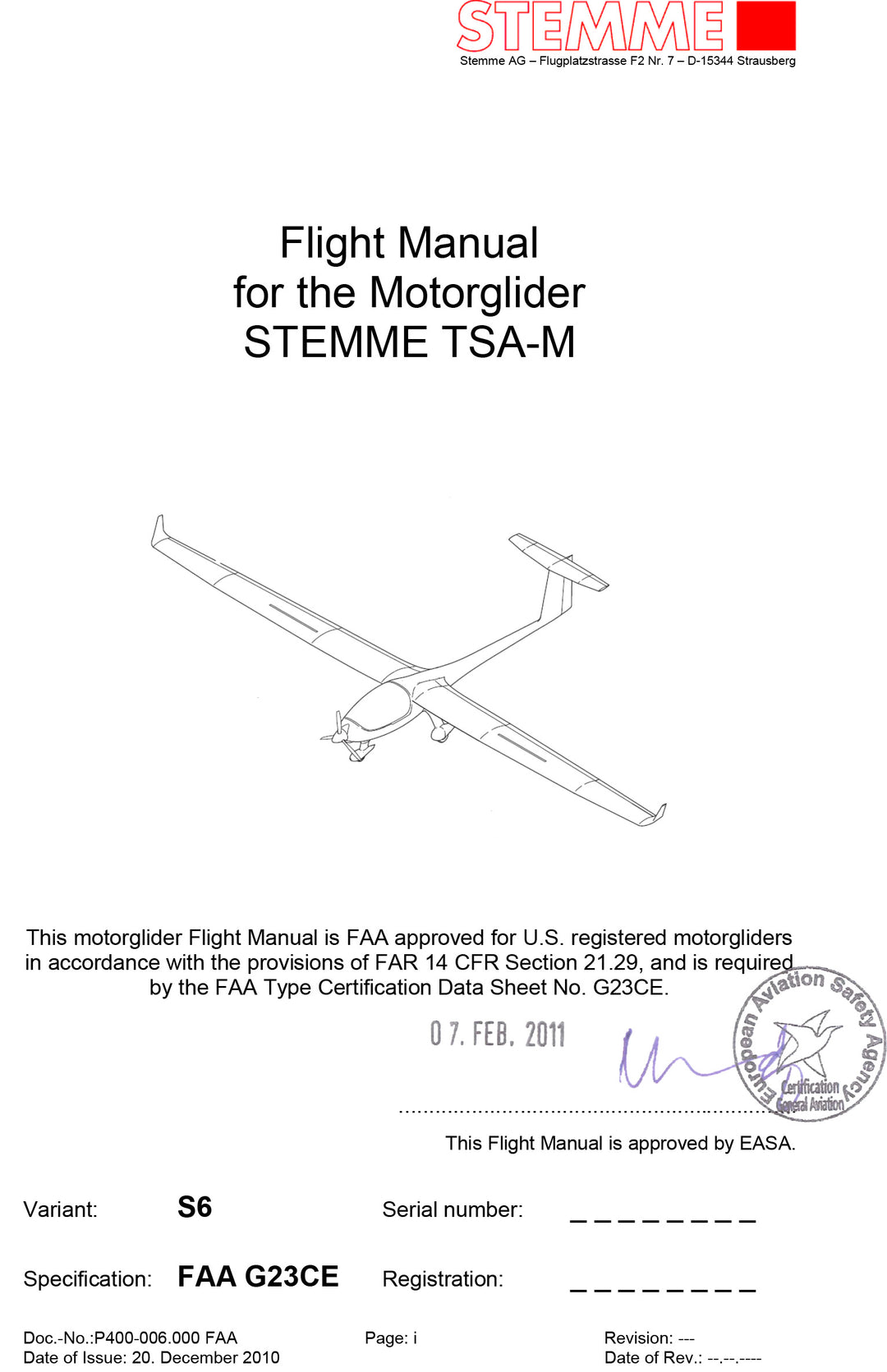 FAA Flight Manual S6