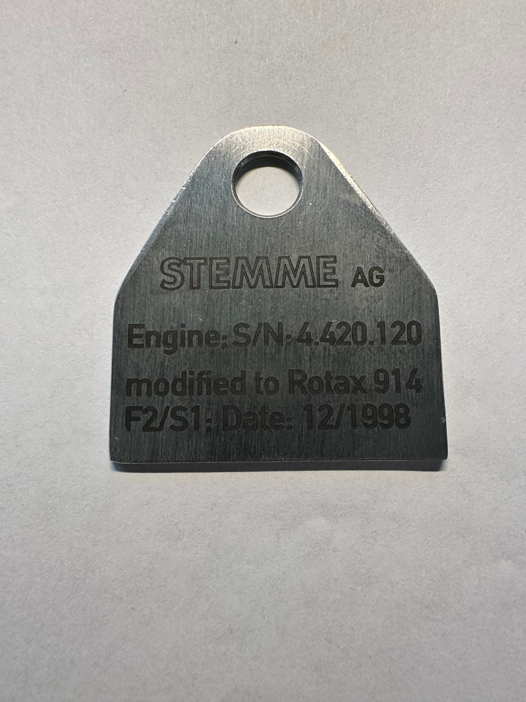 Rotax 914 F2/S1 Data Plate