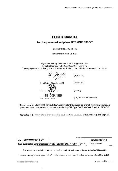 S10-VT Flight Manual